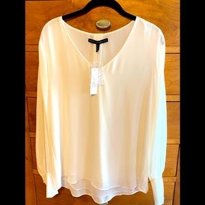 White House Black Market Chiffon Top NWT